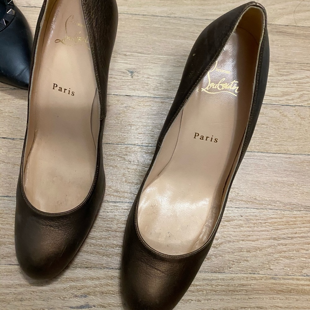 Christian Louboutin 85mm Red Sole Pumps in bronze